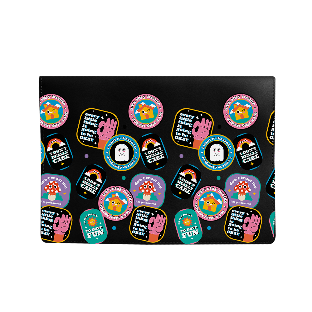 Vegan Leather Sleeve - Monster Sticker Pack