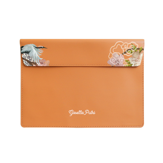 Vegan Leather Sleeve - Oil Painting Birds