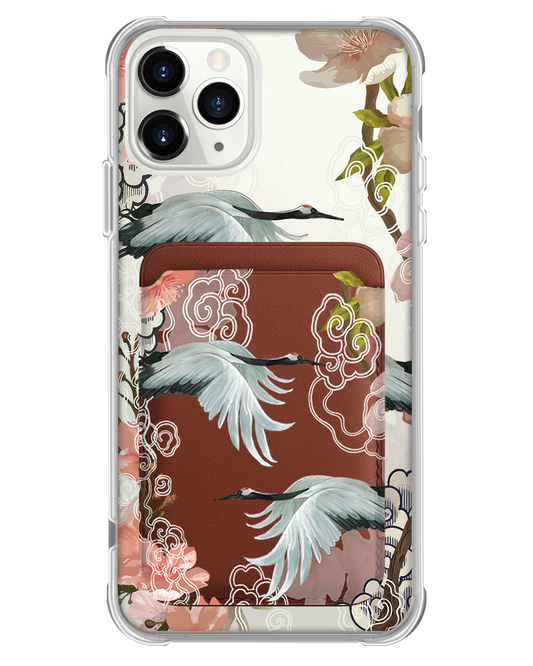 iPhone Magnetic Wallet Case - Oil Painting Birds