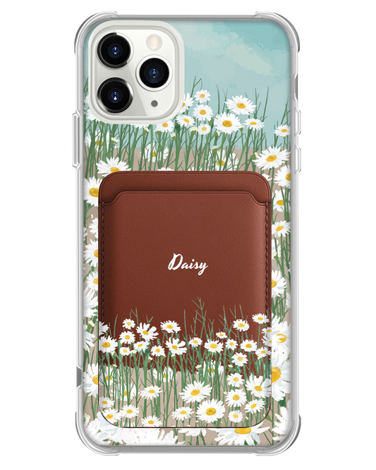 iPhone Magnetic Wallet Case - Oil Painting Daisy