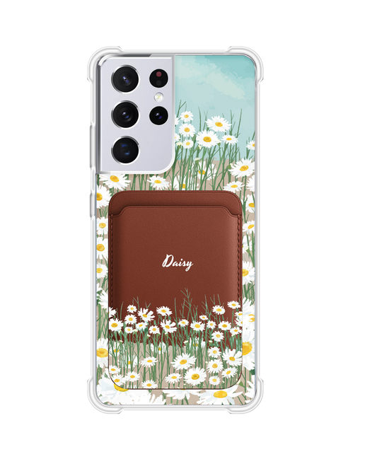 Android Magnetic Wallet Case - Oil Painting Daisy
