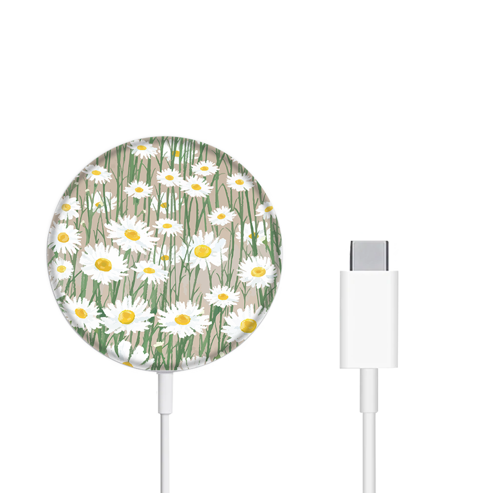 Magnetic Wireless Charger - Oil Painting Daisy