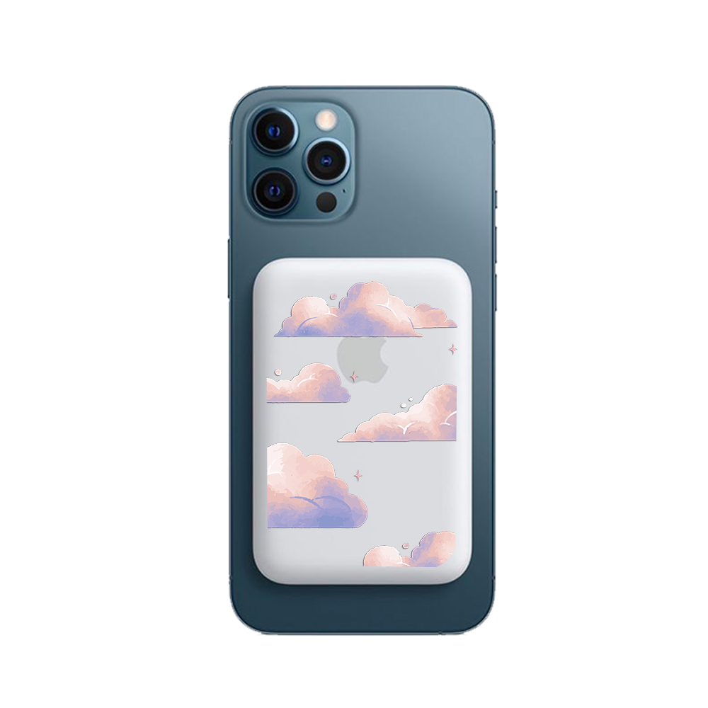 Magnetic Wireless Powerbank - Pastel Clouds