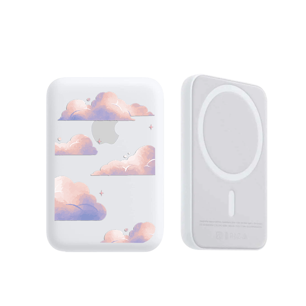 Magnetic Wireless Powerbank - Pastel Clouds