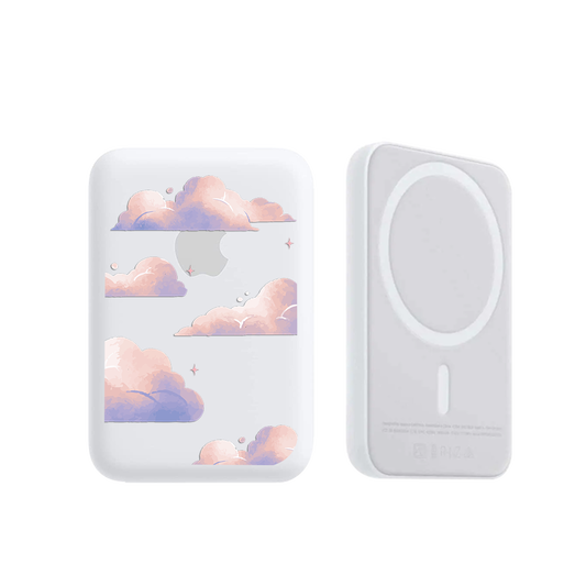 Magnetic Wireless Powerbank - Pastel Clouds