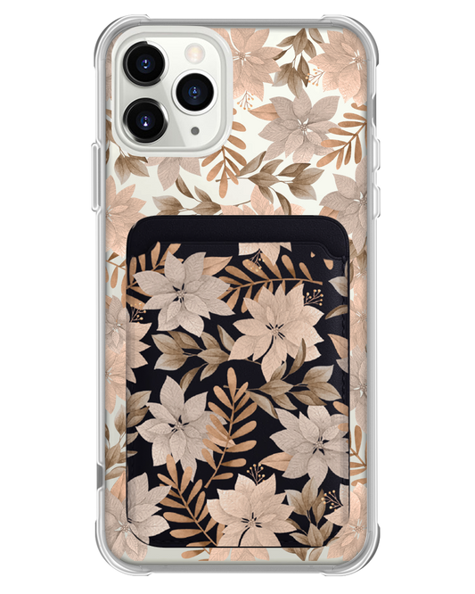 iPhone Magnetic Wallet Case - Rustic Lily