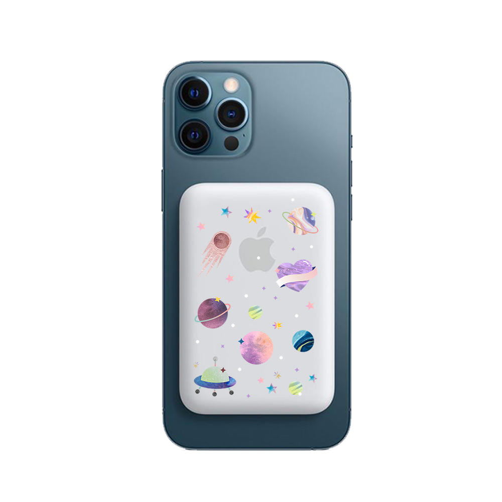 Magnetic Wireless Powerbank - Pink Planet