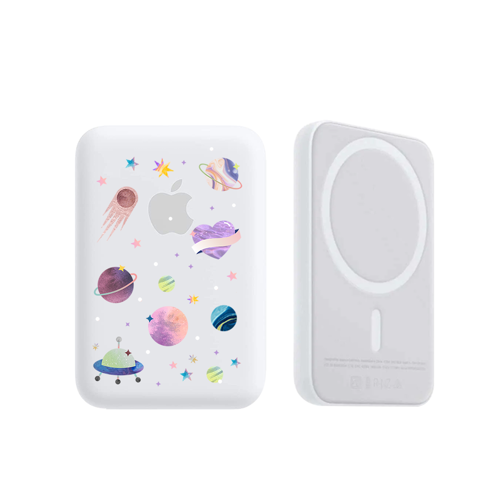 Magnetic Wireless Powerbank - Pink Planet