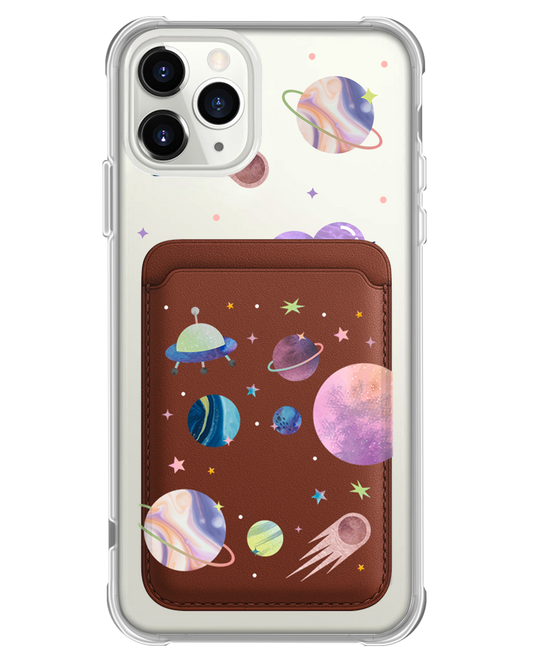 iPhone Magnetic Wallet Case - Pink Planet