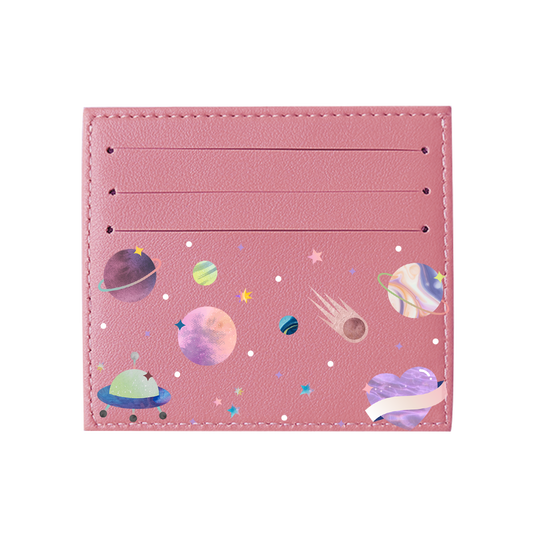 6 Slots Card Holder - Pink Planet