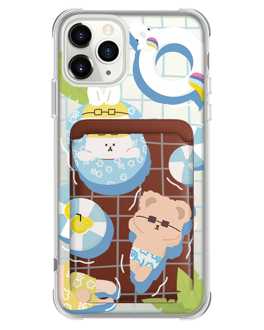 iPhone Magnetic Wallet Case - Pool Party Blue