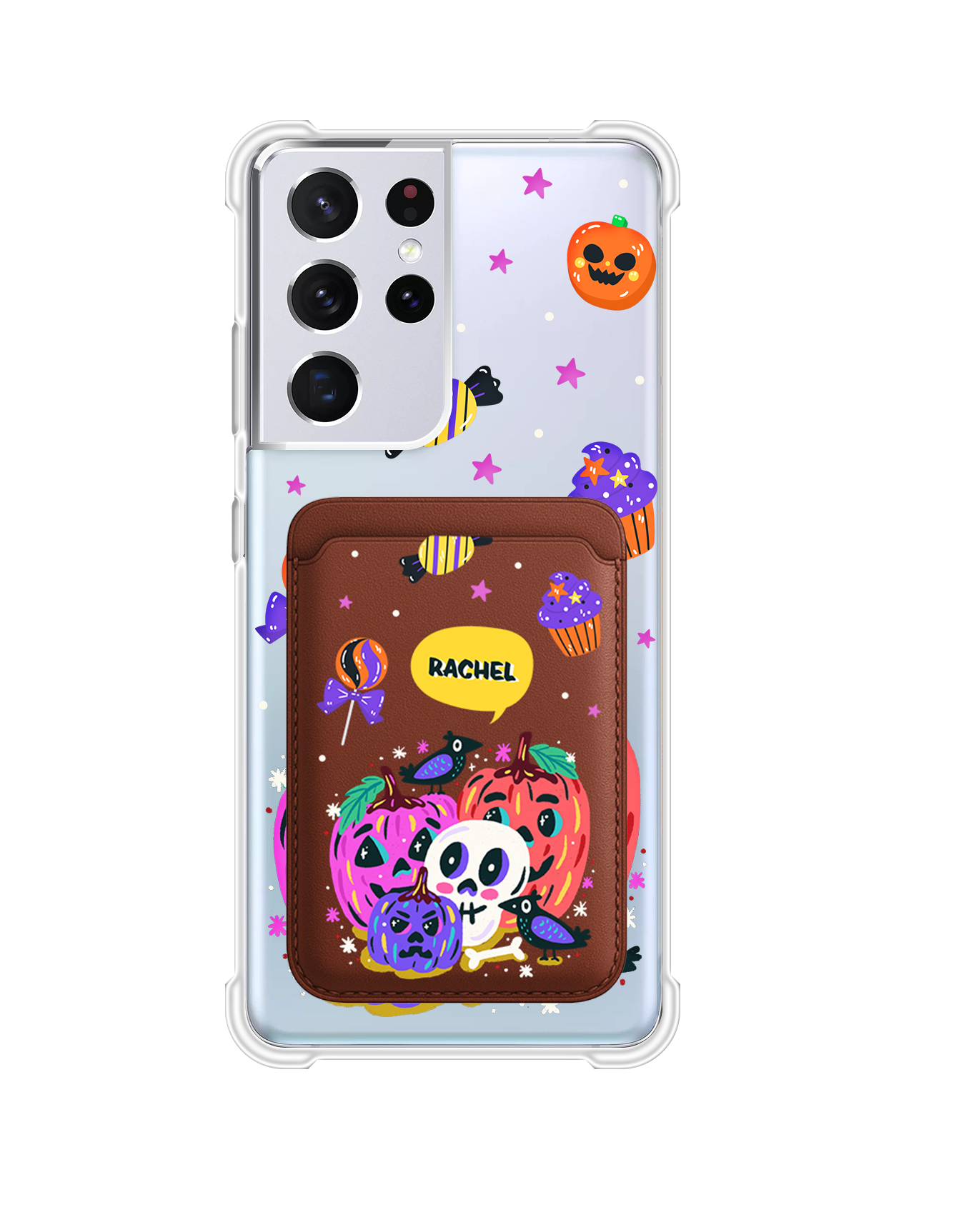 Android Magnetic Wallet Case - Pumpkins Monster