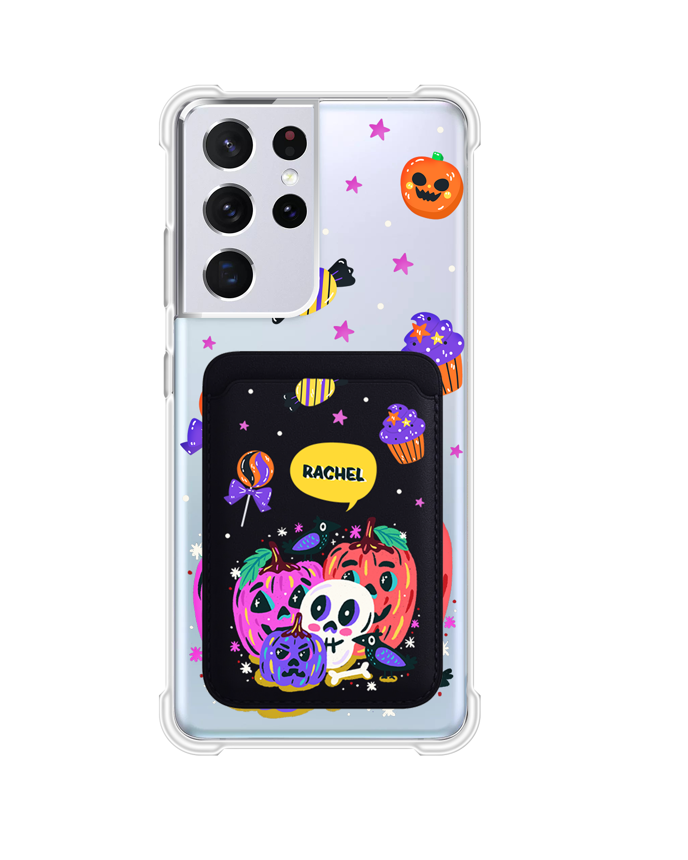 Android Magnetic Wallet Case - Pumpkins Monster