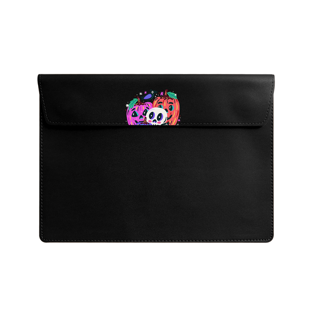 Vegan Leather Sleeve - Pumpkins Monster