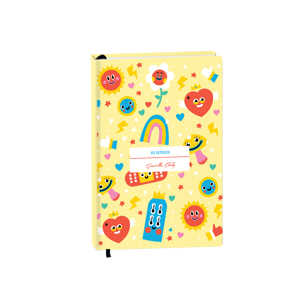 Hardcover Bookpaper Journal - Red Clubs (with Elastic Band & Bookmark)