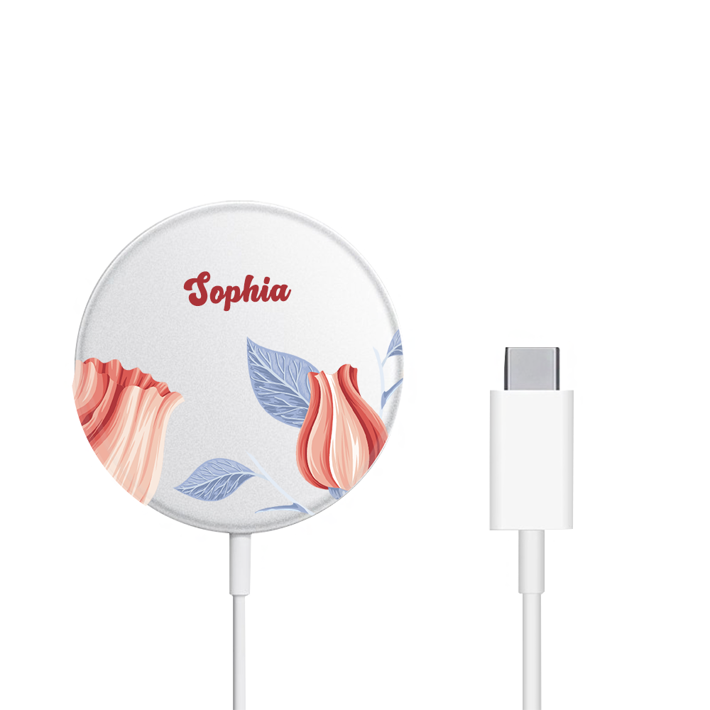 Magnetic Wireless Charger - Red Tulip