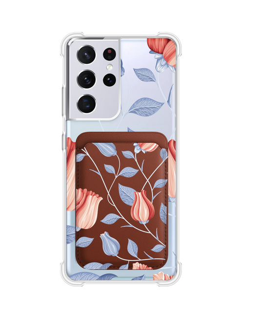 Android Magnetic Wallet Case - Red Tulip