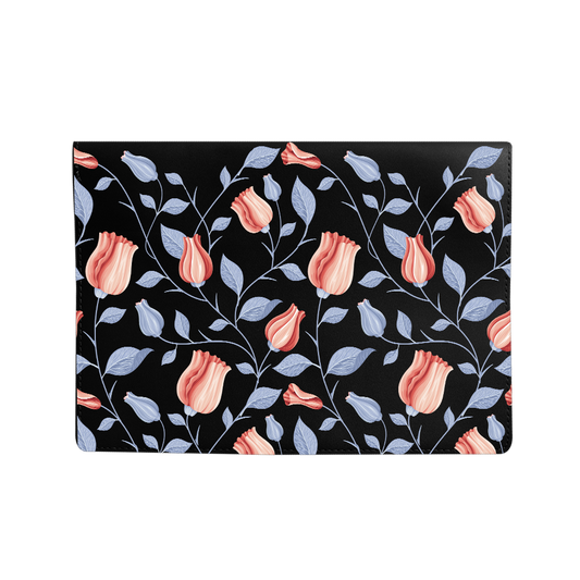 Vegan Leather Sleeve - Red Tulips
