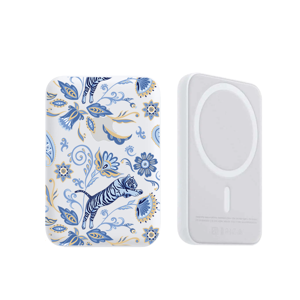 Magnetic Wireless Powerbank - Tiger & Floral