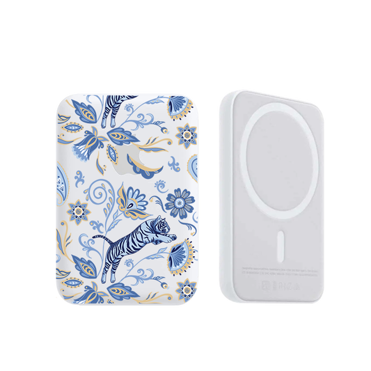 Magnetic Wireless Powerbank - Tiger & Floral