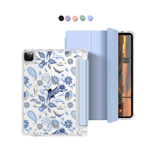 iPad Macaron Flip Cover - Tiger & Floral