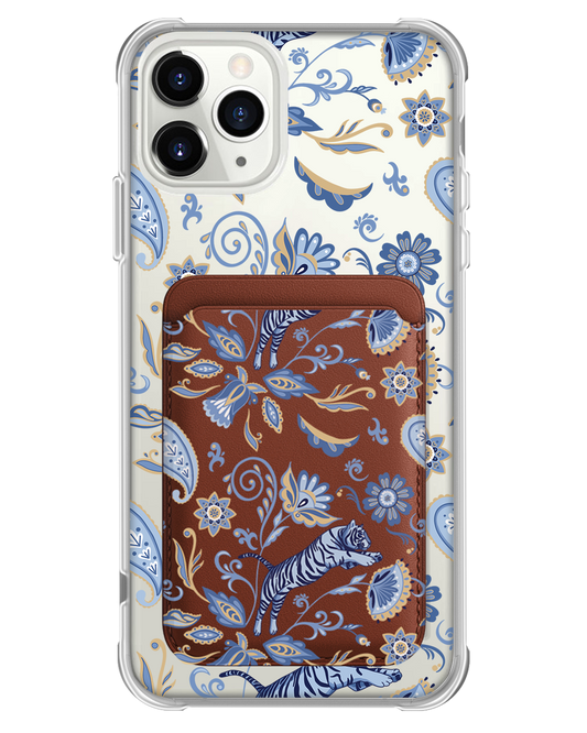 iPhone Magnetic Wallet Case - Tiger & Floral