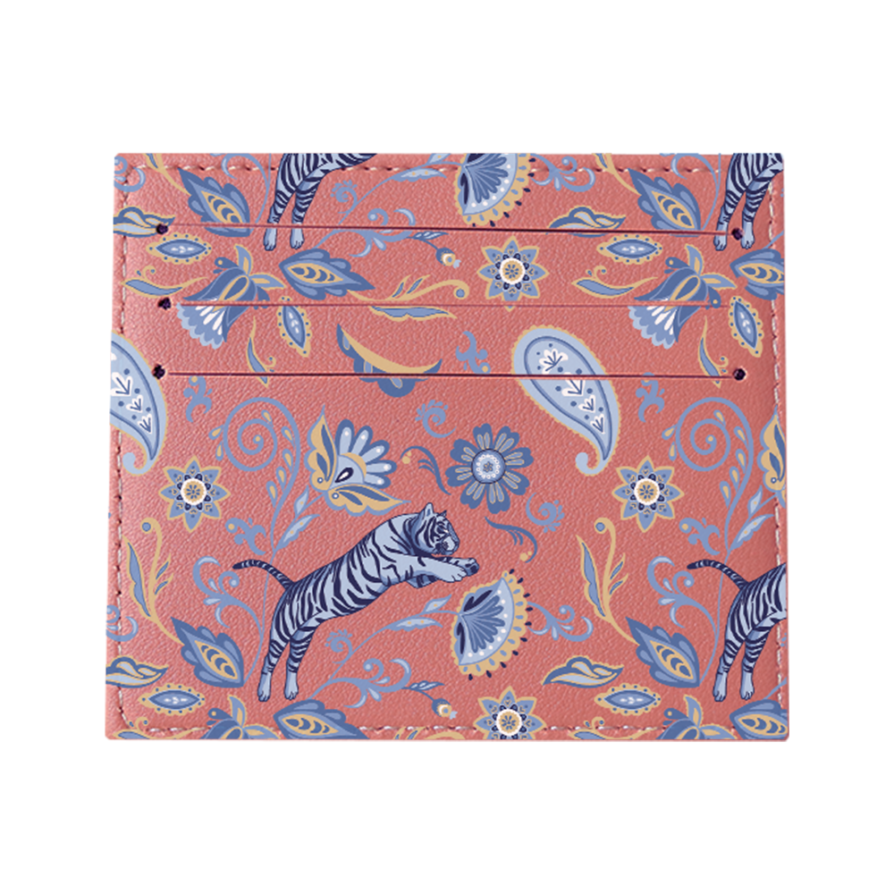 6 Slots Card Holder - Tiger & Floral