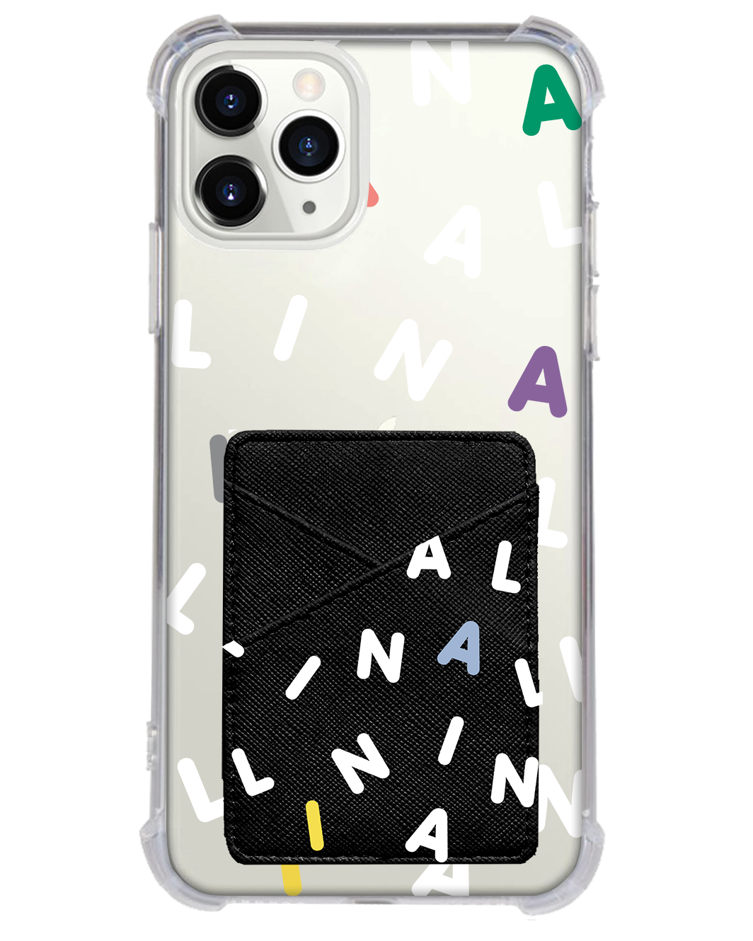 iPhone Phone Wallet Case - CUSTOM Monogram 2.0 White