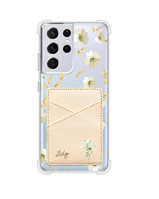 Android Phone Wallet Case - White Magnolia