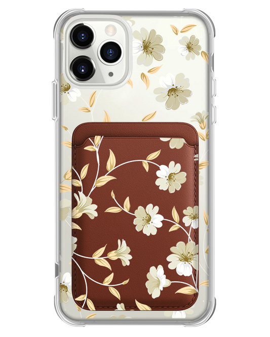 iPhone Magnetic Wallet Case - White Magnolia