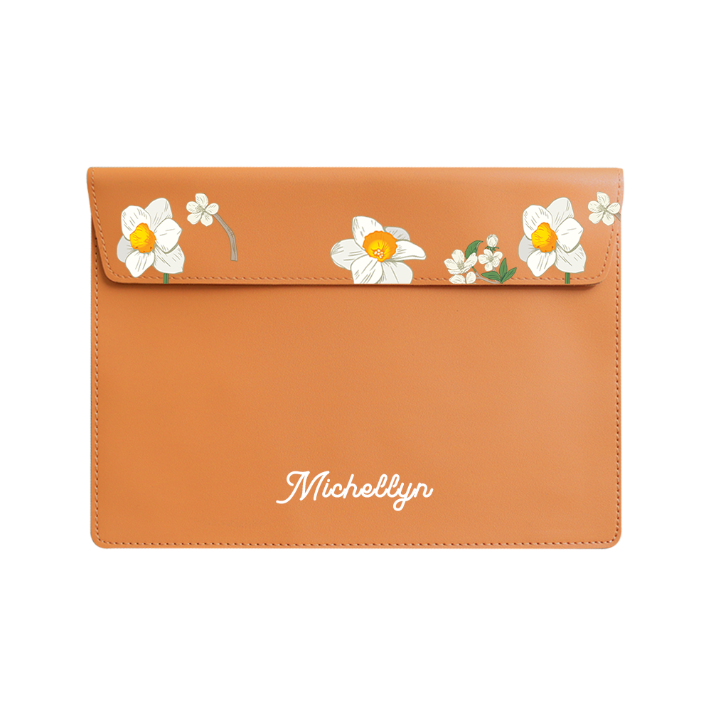 Vegan Leather Sleeve - December Narcissus