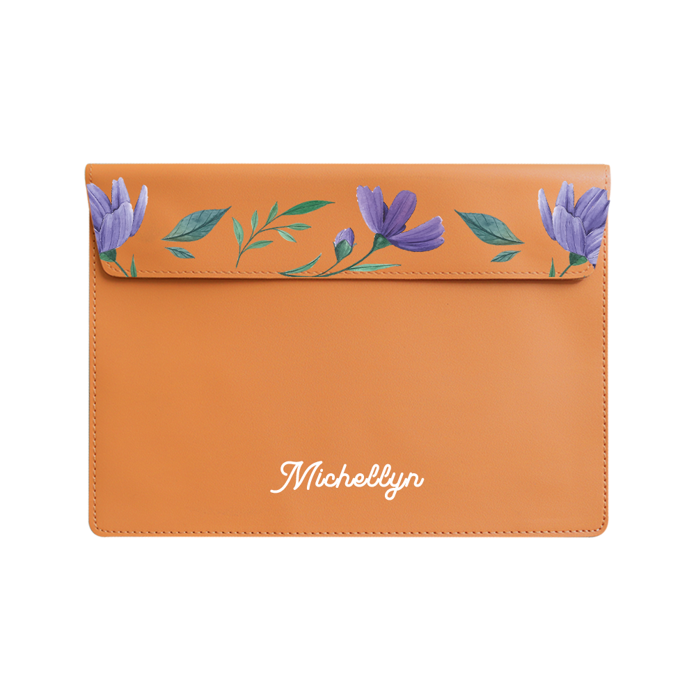 Vegan Leather Sleeve - February Violets