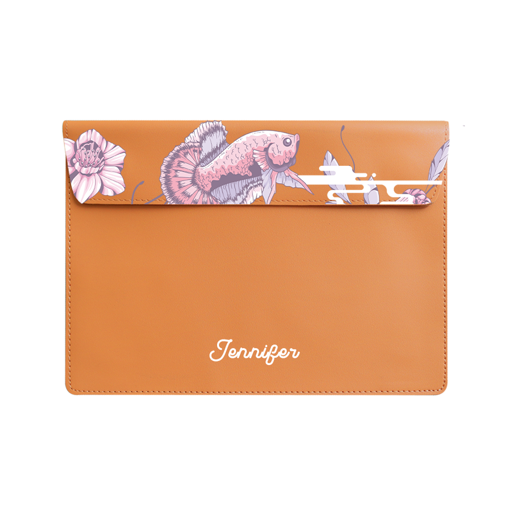 Vegan Leather Sleeve - Fish & Floral 1.0