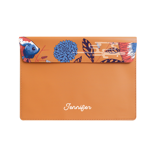 Vegan Leather Sleeve - Fish & Floral 2.0