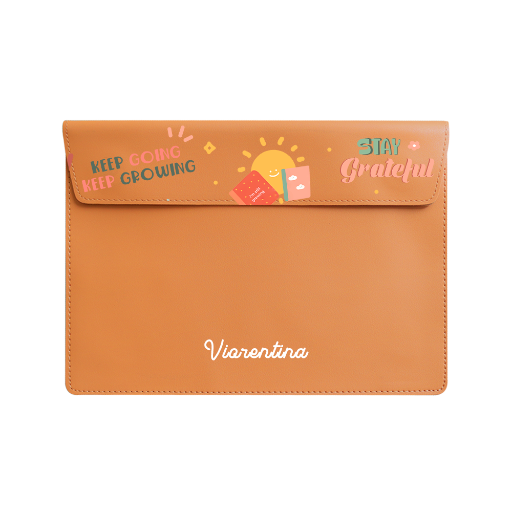 Vegan Leather Sleeve - Grow Grateful