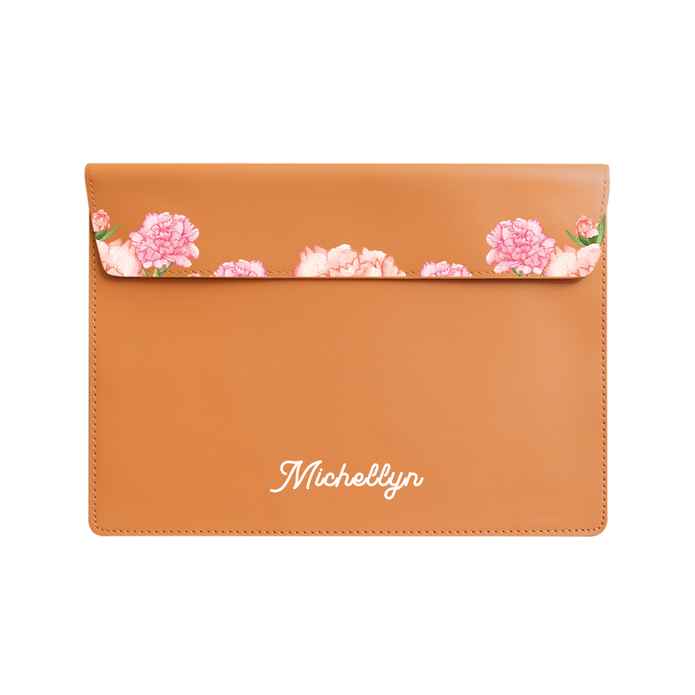 Vegan Leather Sleeve - January Carnation