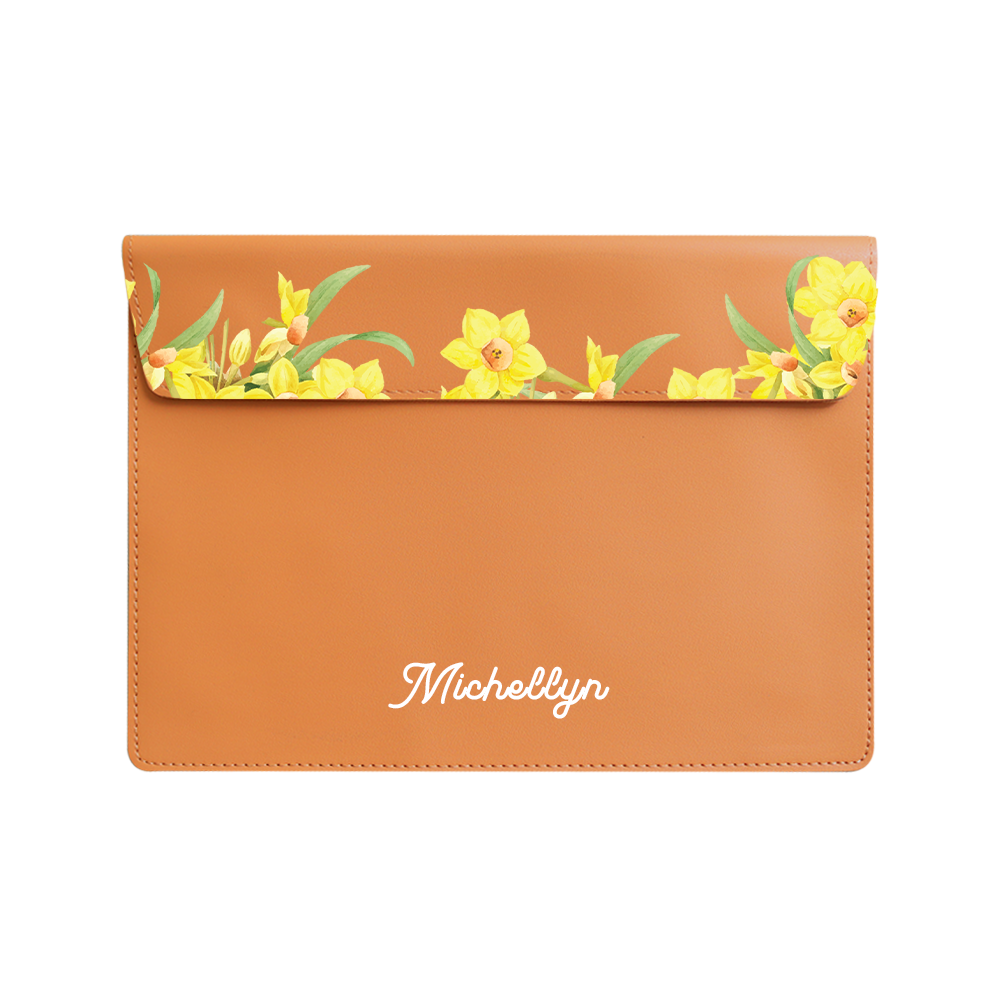 Vegan Leather Sleeve - March Daffodil