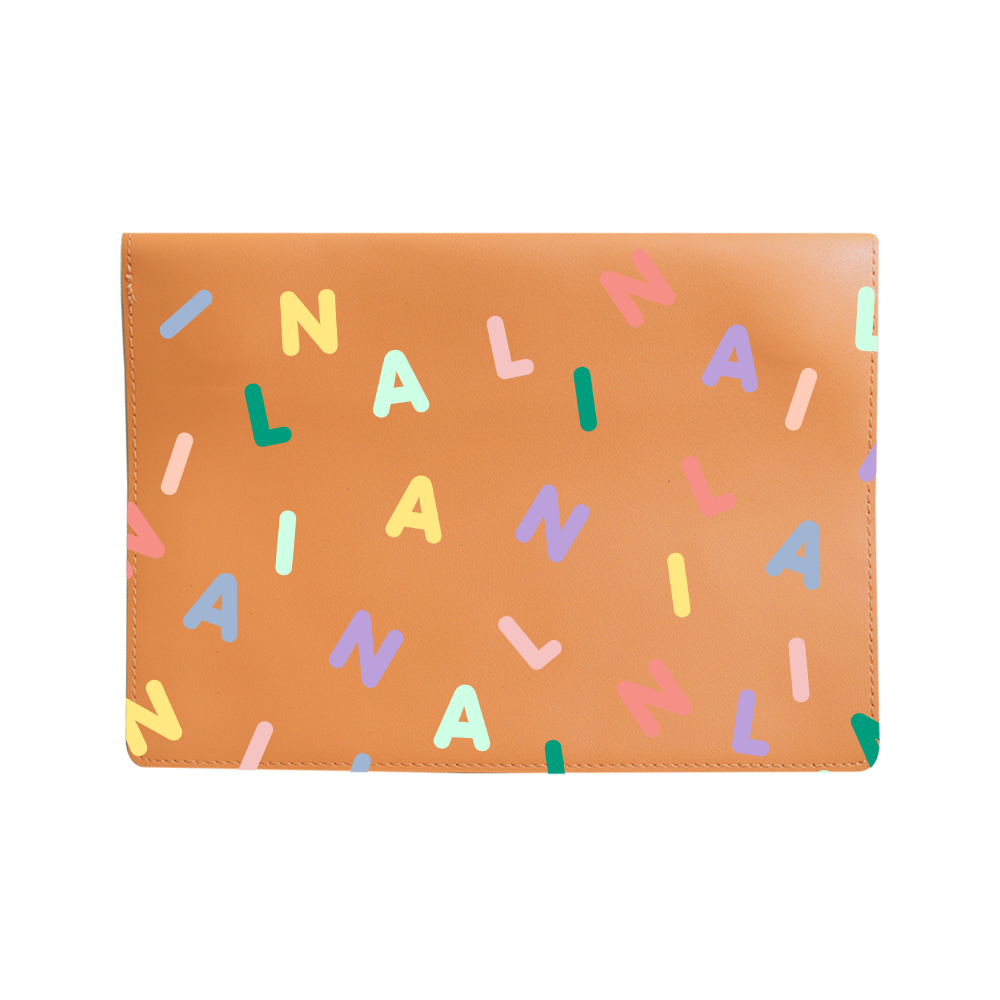 Vegan Leather Sleeve - CUSTOM MONOGRAM 2.0 Rainbow
