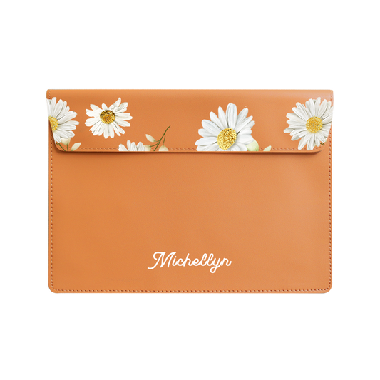 Vegan Leather Sleeve - October Chrysanthemum