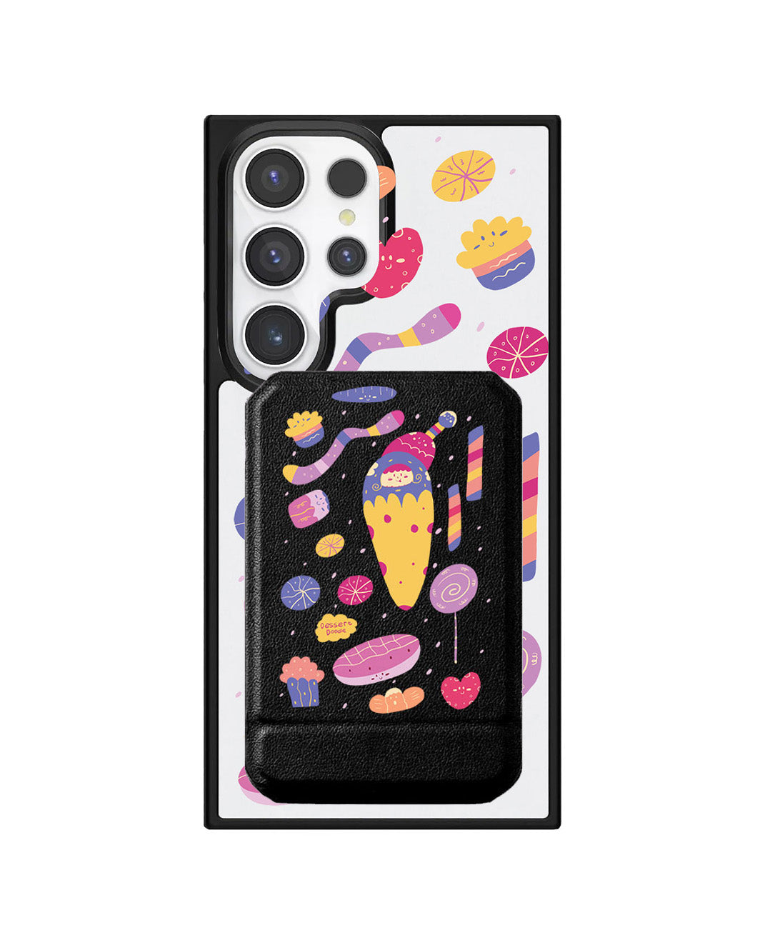 Android Magnetic Multifold Wallet - Dessert Doodle