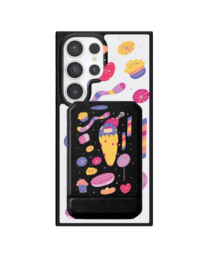 Android Magnetic Multifold Wallet - Dessert Doodle