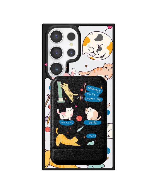 Android Magnetic Multifold Wallet - Playful Cat 2.0