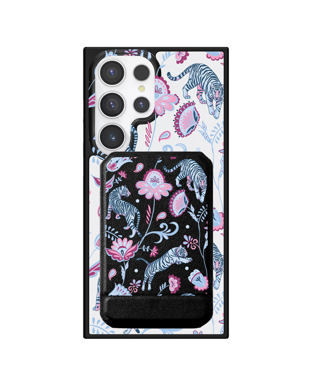 Android Magnetic Multifold Wallet - Tiger & Floral 3.0