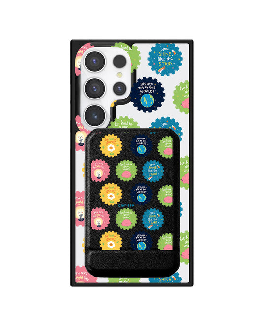 Android Magnetic Multifold Wallet - Self reminder stamps