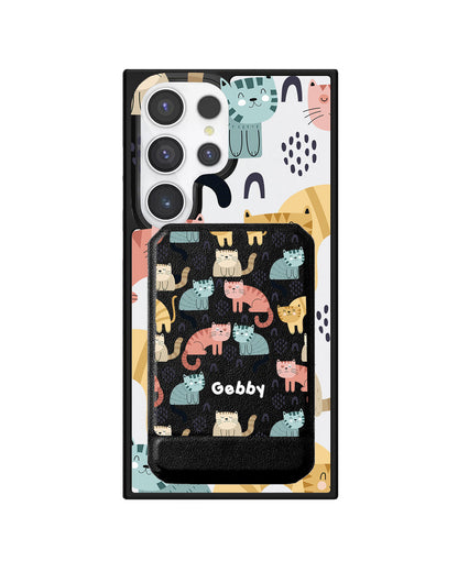 Android Magnetic Multifold Wallet - Rainbow Meow