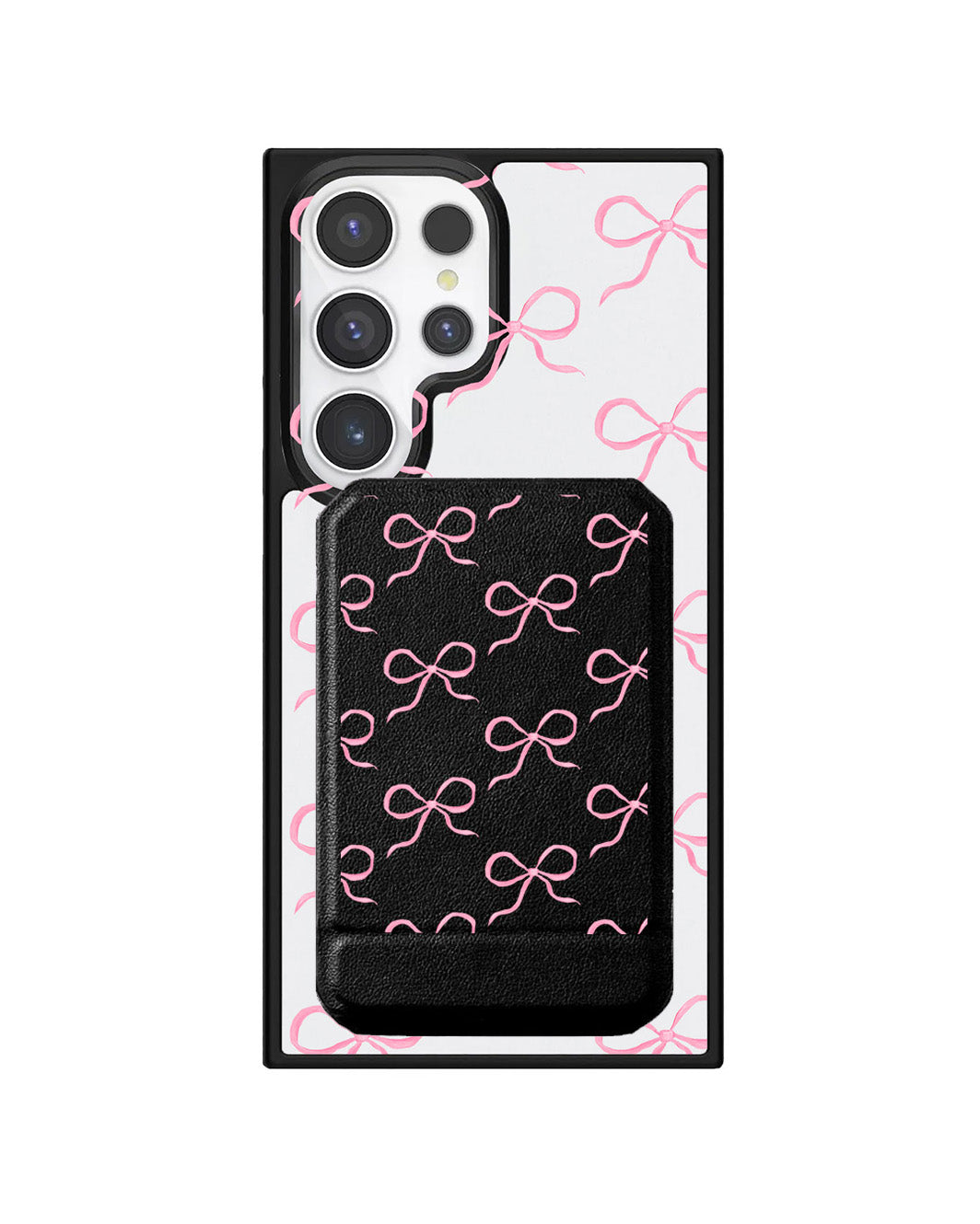 Android Magnetic Multifold Wallet - Coquette Pink Bow