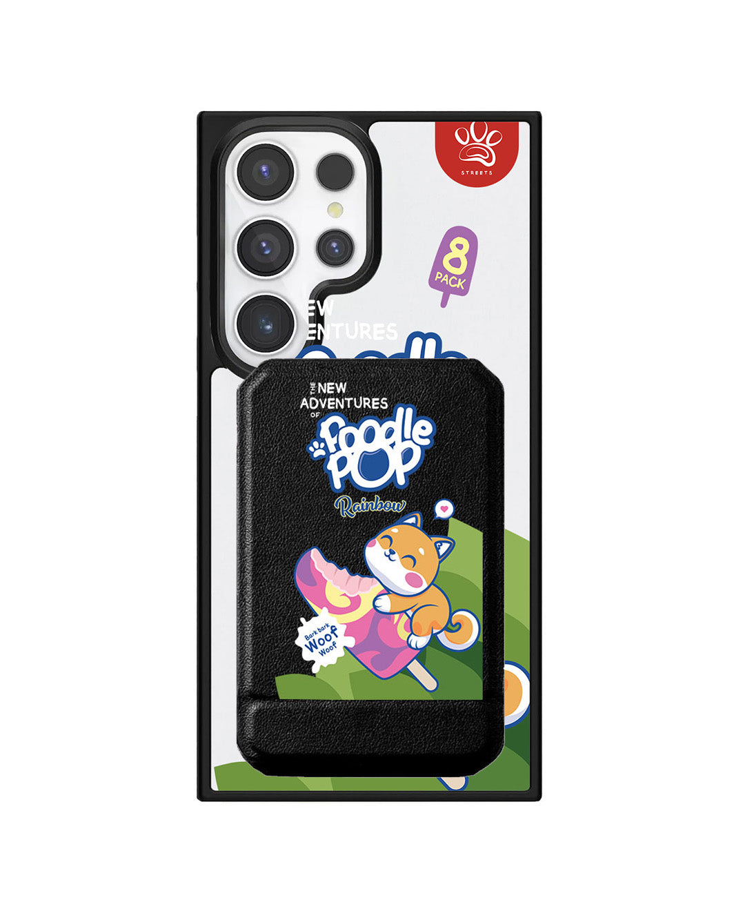 Android Magnetic Multifold Wallet - Poodle Pop