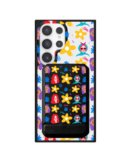 Android Magnetic Multifold Wallet - Daisy Faces