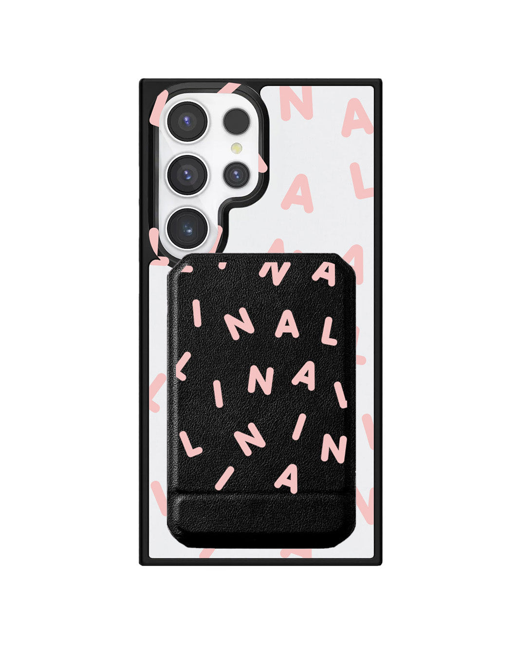 Android Magnetic Multifold Wallet - CUSTOM MONOGRAM 2.0 Pink