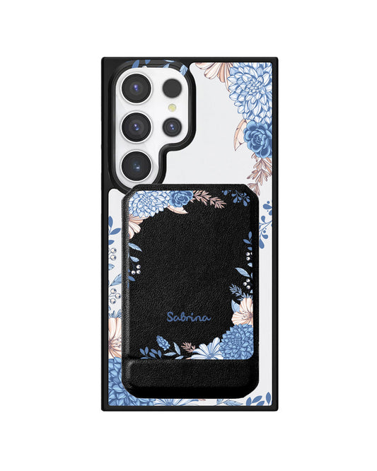 Android Magnetic Multifold Wallet - Blue Florals